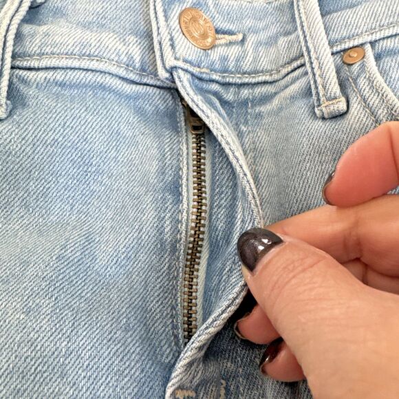 Mother Lil Insider Sneak Size 27 Lost Art Blue Jeans Stretchy Boot Cut - Picture 10 of 14